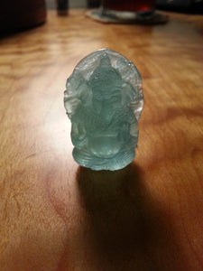 Ganesh carved from aquamarine