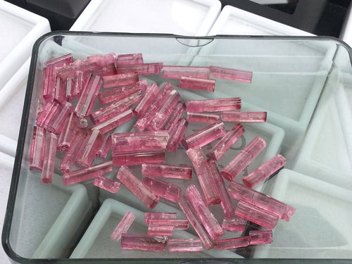 Tourmaline rubellite crystals