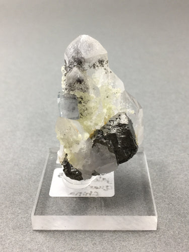 Fluorite, Galena, Calcite on Quartz from China