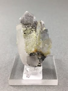 Fluorite, Galena, Calcite on Quartz from China
