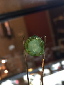 Green Tourmaline crystal with bluish core from Minas Gerais, Brazil