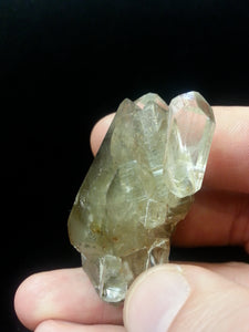 Topaz on smokey quartz, from Vietnam.