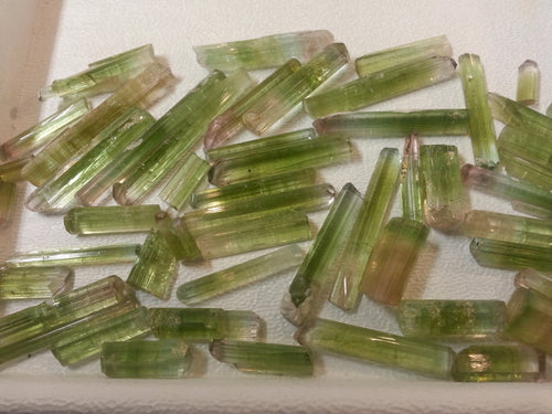 Tourmaline multi-color terminated crystals