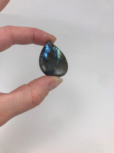 Labradorite Cabochon, Drilled for Jewelry Making