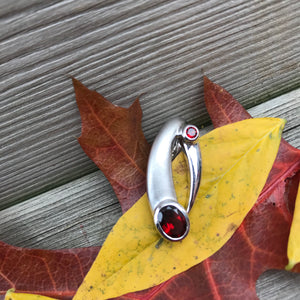 Garnet and Sterling Silver Pendant