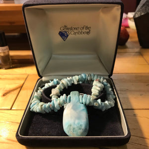 Larimar Beaded Necklace with Pendant