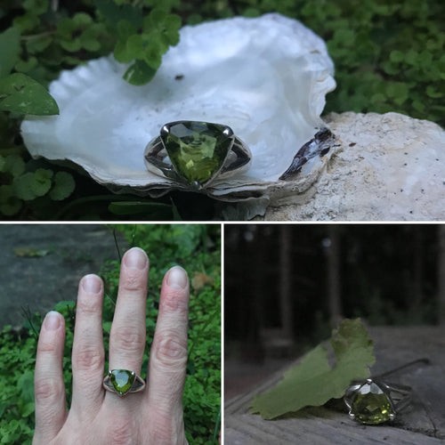Large Peridot Ring, Size 8