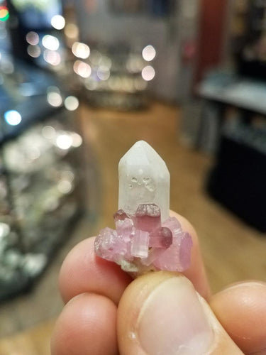 Tourmaline on quartz from Mogok, Myanmar