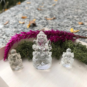 Ganesh carved from Himalayan quartz crystal